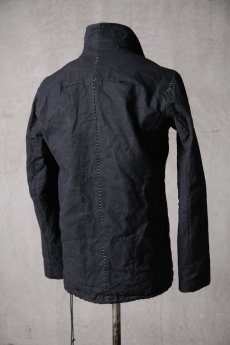 画像9: Thee Old CIRCUS / F016-1400 / Parawax WARcloth Harvested LONG SLEEVE DISTORTION SHIRTS NECK COACH JACKET LINED / Smokeyolive REVERB (9)