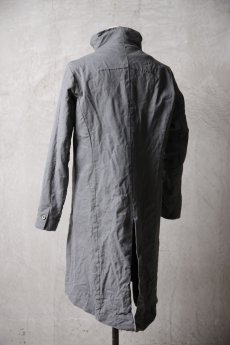 画像10: Thee Old CIRCUS / F016-1502 / Parawax WARcloth Harvested LONG SLEEVE DISTORTION NECK LONG COAT LINED / Smokeyolive SUITEESPAGNOLE (10)