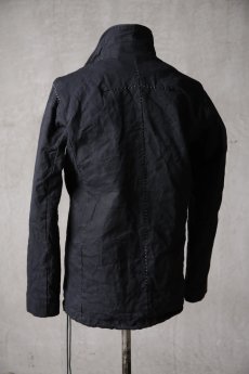 画像10: Thee Old CIRCUS / F016-1400 / Parawax WARcloth Harvested LONG SLEEVE DISTORTION SHIRTS NECK COACH JACKET LINED / Smokeyolive REVERB (10)