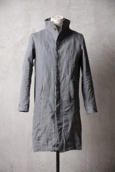画像4: Thee Old CIRCUS / F016-1502 / Parawax WARcloth Harvested LONG SLEEVE DISTORTION NECK LONG COAT LINED / Smokeyolive SUITEESPAGNOLE (4)
