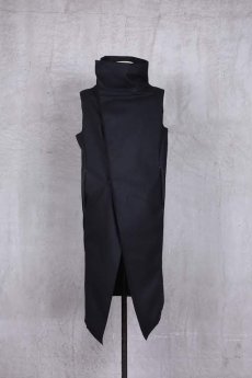 画像1: incarnation / インカネーション /  31972-2200  WOOL 100 % WIDE NECK LONG VEST LINED (1)