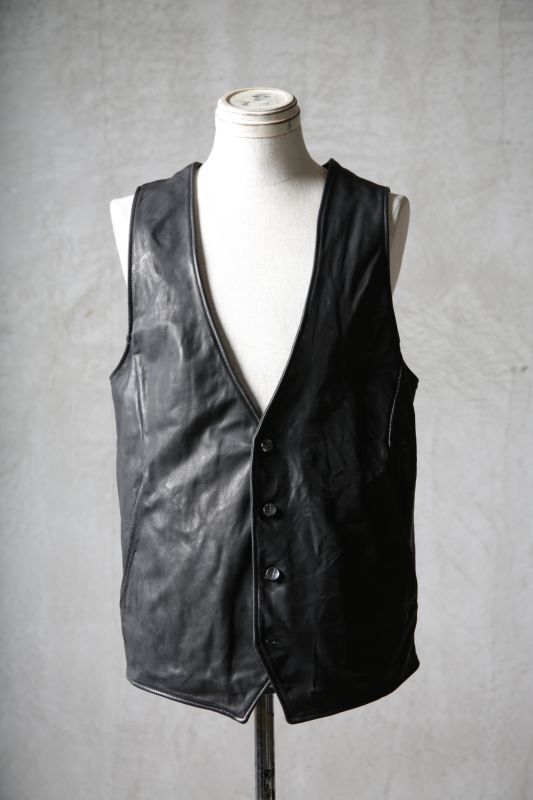 incarnation / インカネーション / 12416-2217 / BABY CALF LEATHER VEST 4B LINED